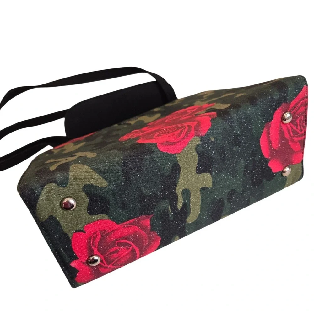 RARE Kate Spade Vintage 90s Shoulder Bag Tote‎ Shopper Nylon Rose Camo Grunge